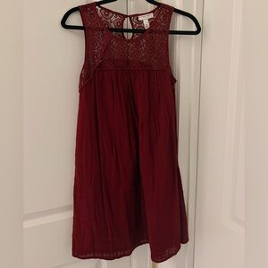 Liz Lange Burgundy Lace Midi Dress
